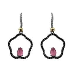 PENDIENTES BOHEMME FORMS QUARZO TURMALINA ROSA