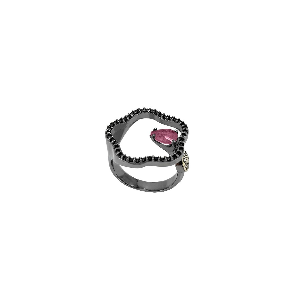 ANILLO BOHEMME FORMS QUARZO TURMALINA ROSA